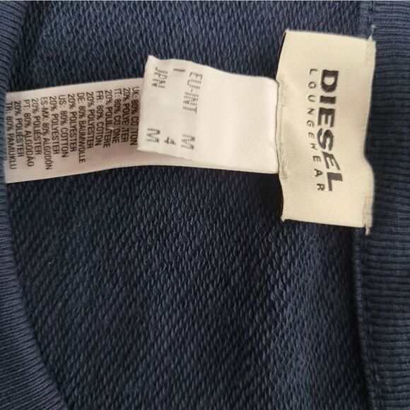 Diesel Umlt-Willy Mens Size M Pullover Jumper Casual Crewneck Blue Sweatshir - Picture 9 of 12